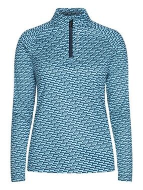 Rohnisch Light Blue Patterned Quarter-Zip Long Sleeve Top